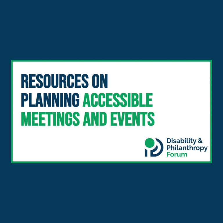 Planning Accessible Meetings and Events