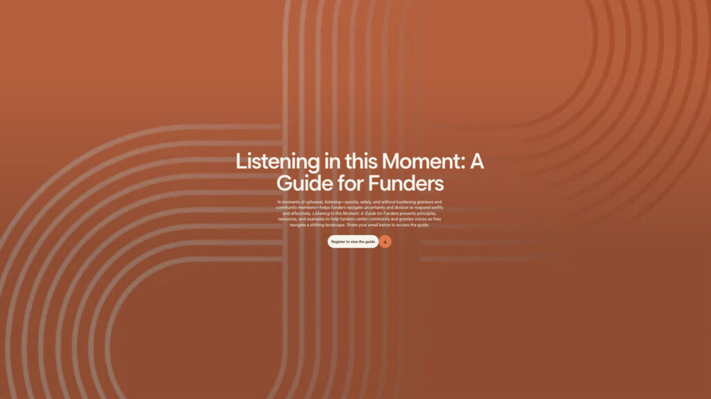 Listening in this Moment: A Guide for Funders
